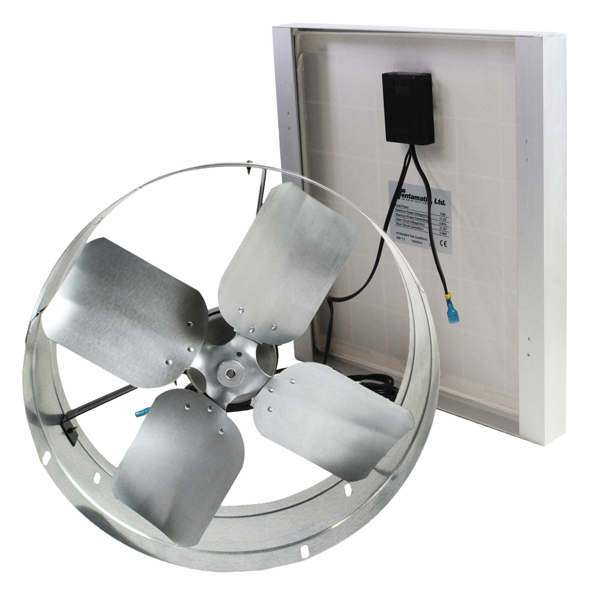 433 CFM Solar Powered Gable Mount Power Attic Ventilator with Panel