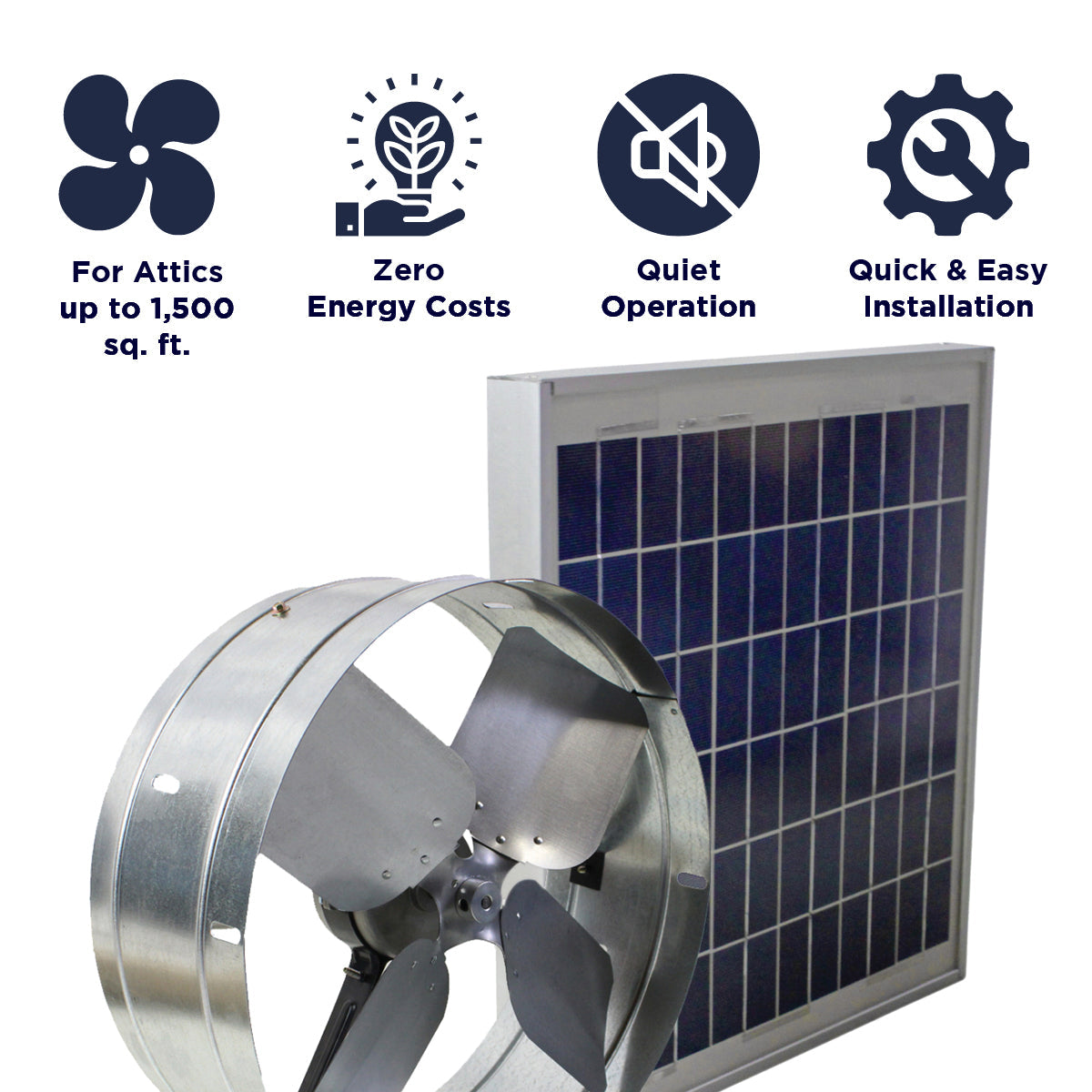 433 CFM Solar Powered Gable Mount Power Attic Ventilator with Panel