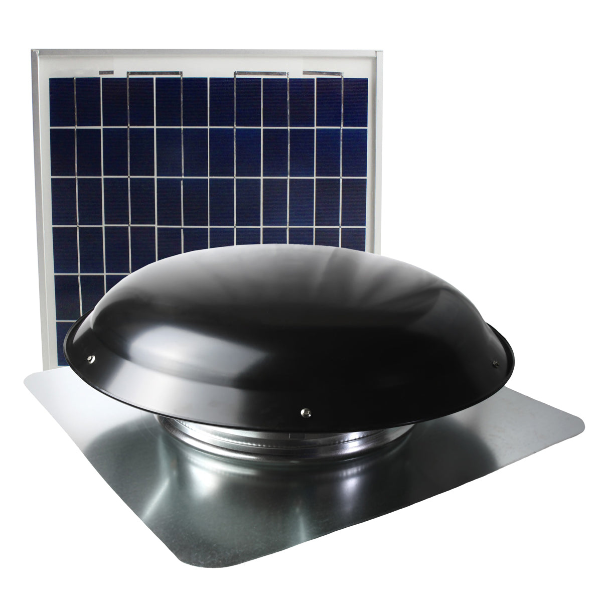 433 CFM Steel Solar Powered Roof Mount Power Attic Ventilators with Panel