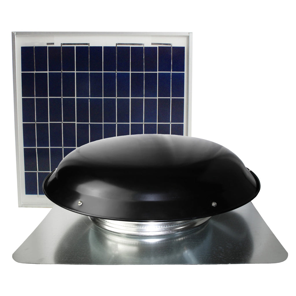 433 CFM Steel Solar Powered Roof Mount Power Attic Ventilators with Panel
