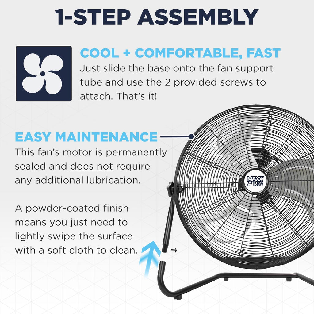 20 In. 3-Speed Tilting High Velocity Floor Fan