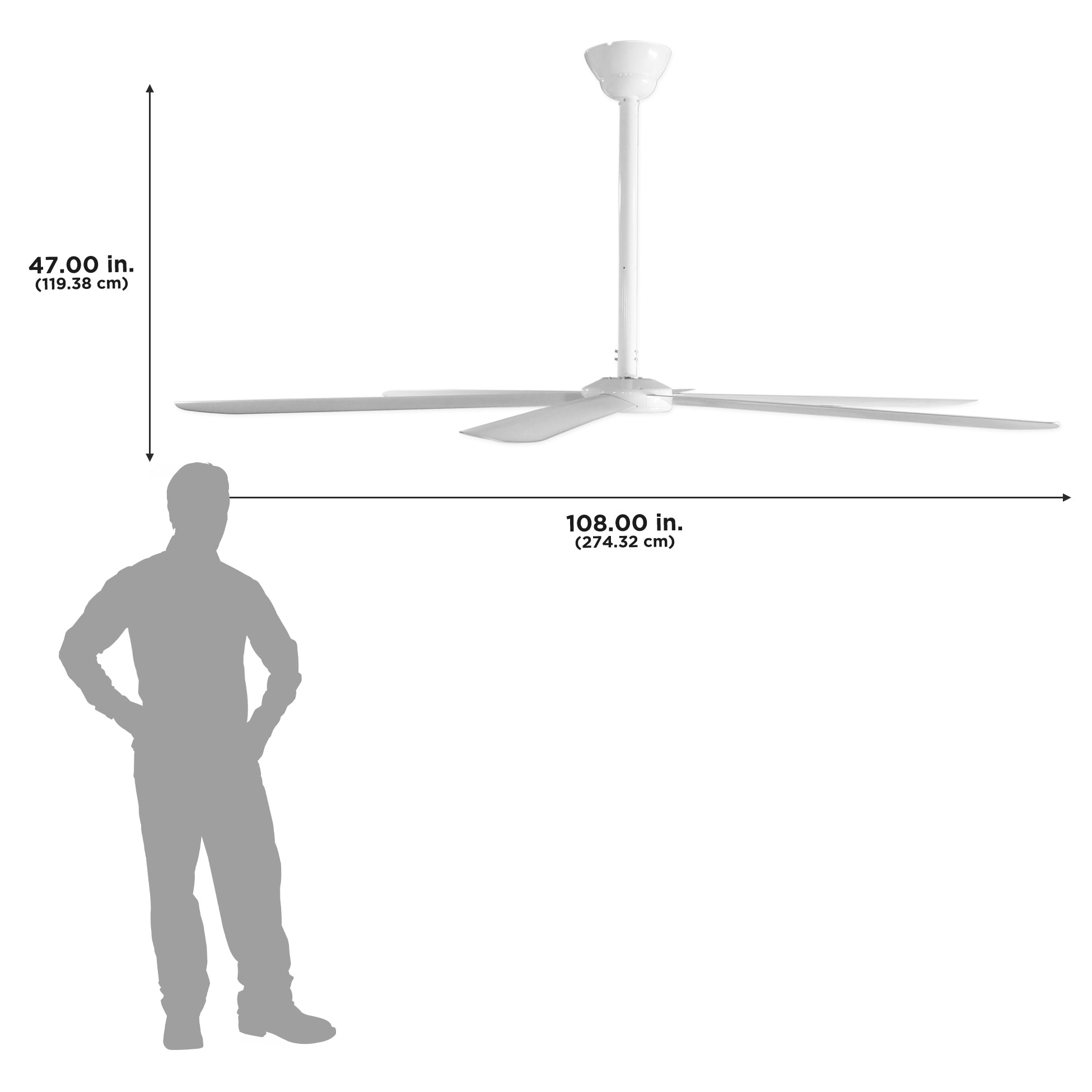 108 In. Indoor 6-Speed HVLS Ceiling Fan