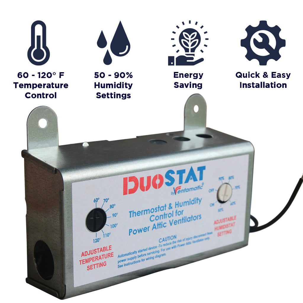 Dual Thermostat/Humidistat Control for Power Attic Ventilators