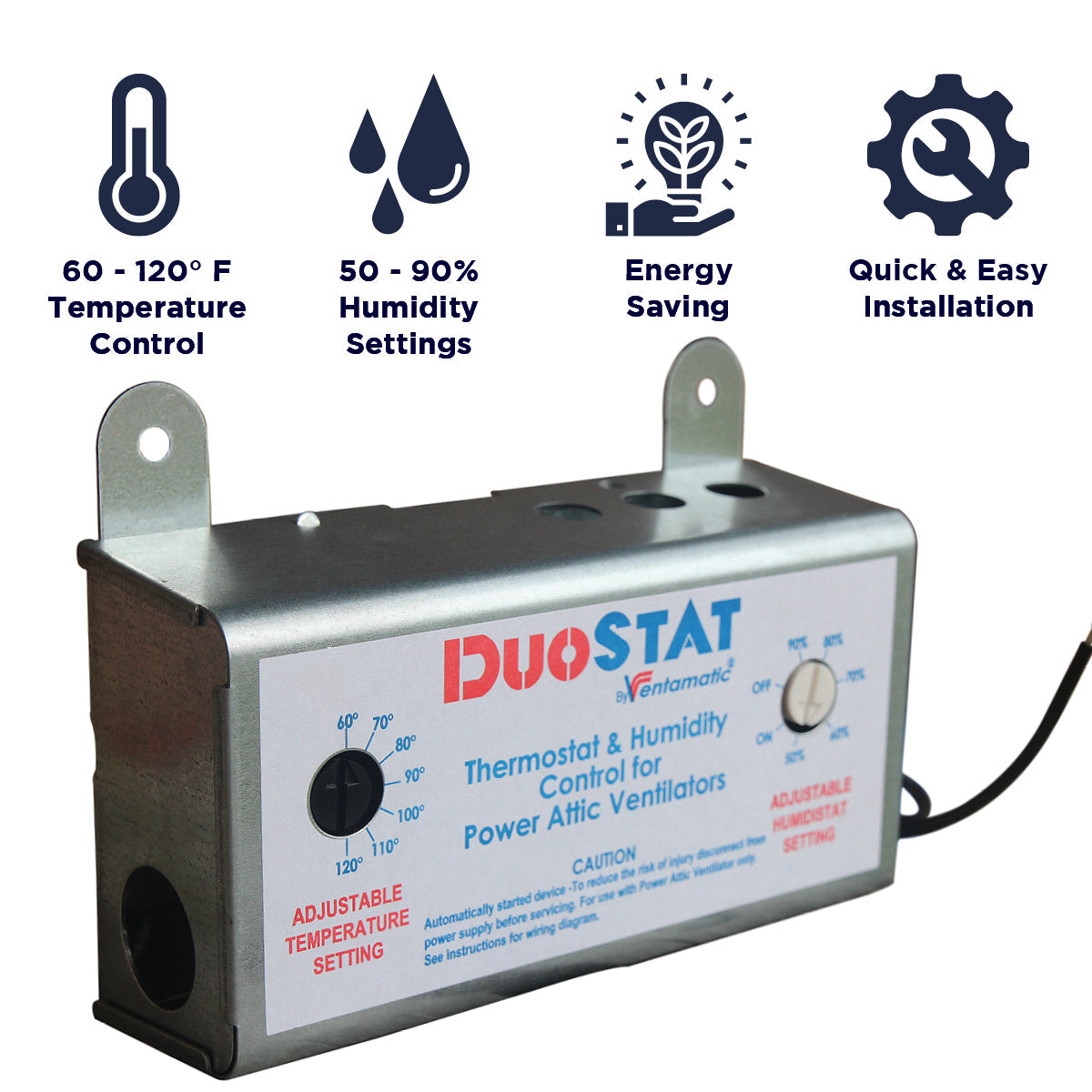 Dual Thermostat/Humidistat Control for Power Attic Ventilators